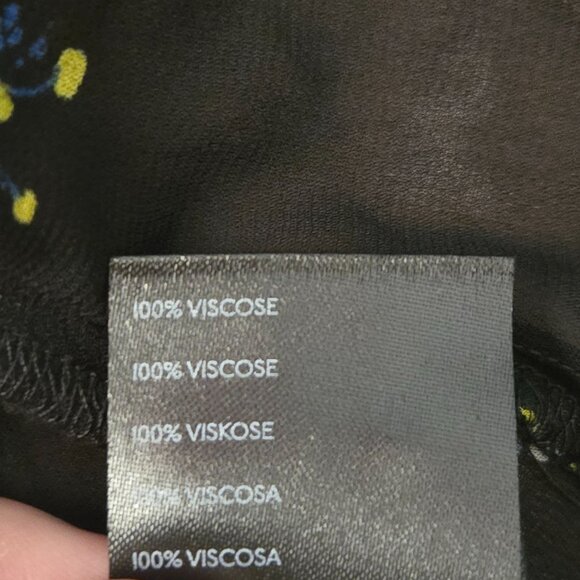 Anthropologie Jamison Floral Ruffles Flowy Tunic Blouse M Romantic Whimsy Goth - Picture 8 of 12